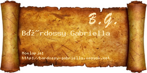 Bárdossy Gabriella névjegykártya